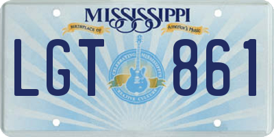 MS license plate LGT861
