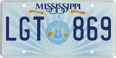 MS license plate LGT869