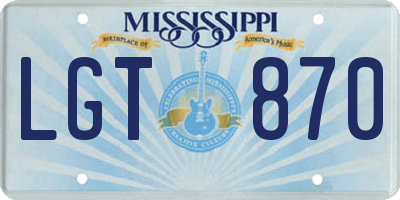MS license plate LGT870