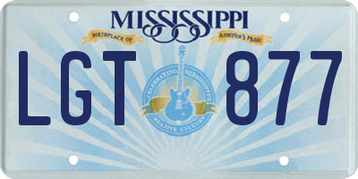 MS license plate LGT877