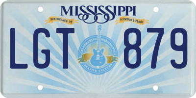 MS license plate LGT879