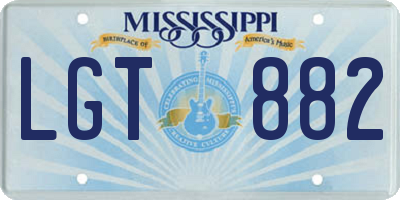 MS license plate LGT882