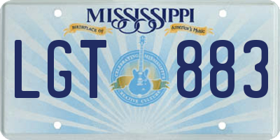 MS license plate LGT883