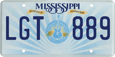 MS license plate LGT889