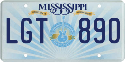 MS license plate LGT890
