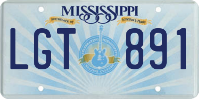 MS license plate LGT891