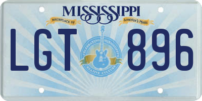 MS license plate LGT896