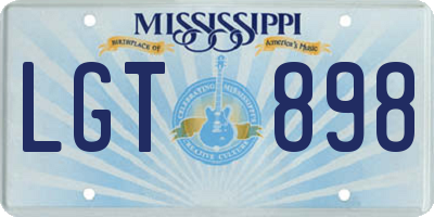 MS license plate LGT898
