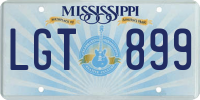 MS license plate LGT899
