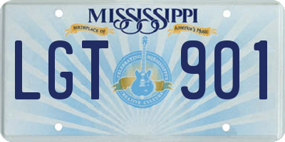 MS license plate LGT901