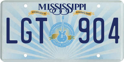 MS license plate LGT904