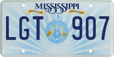 MS license plate LGT907