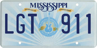 MS license plate LGT911