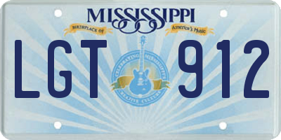 MS license plate LGT912