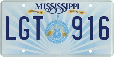 MS license plate LGT916
