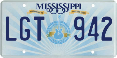 MS license plate LGT942