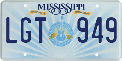 MS license plate LGT949