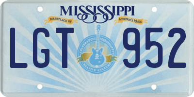 MS license plate LGT952