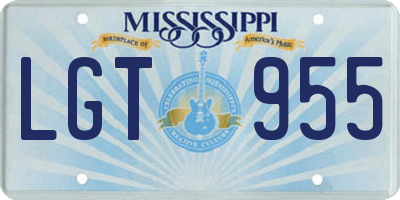 MS license plate LGT955