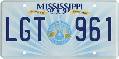MS license plate LGT961
