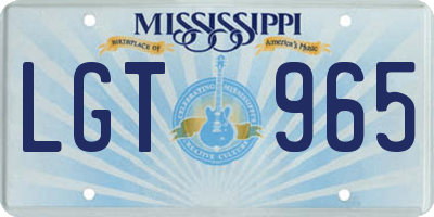 MS license plate LGT965