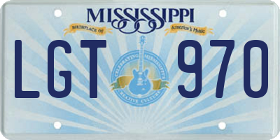 MS license plate LGT970