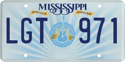 MS license plate LGT971