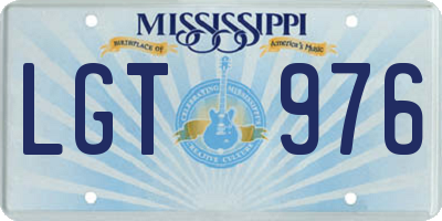 MS license plate LGT976