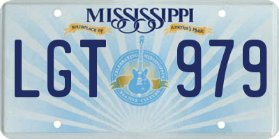 MS license plate LGT979
