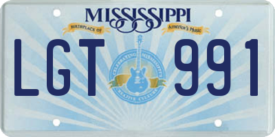 MS license plate LGT991