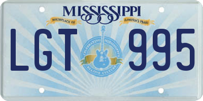 MS license plate LGT995