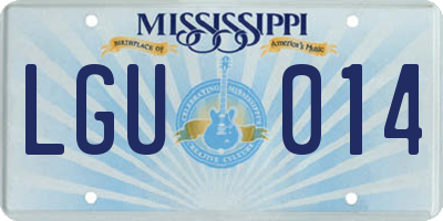 MS license plate LGU014