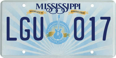 MS license plate LGU017