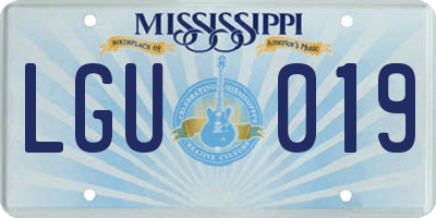 MS license plate LGU019