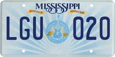 MS license plate LGU020