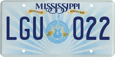 MS license plate LGU022
