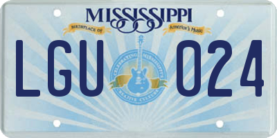 MS license plate LGU024