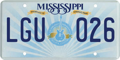 MS license plate LGU026
