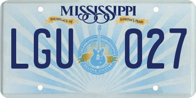 MS license plate LGU027