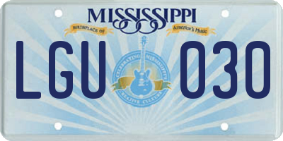 MS license plate LGU030