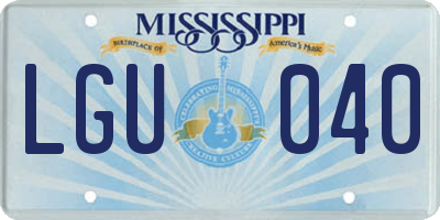 MS license plate LGU040