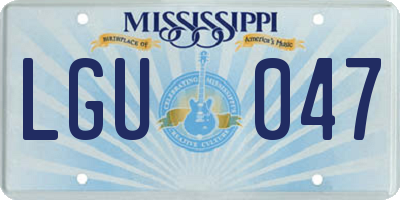 MS license plate LGU047
