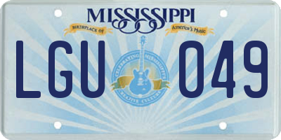 MS license plate LGU049