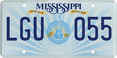 MS license plate LGU055