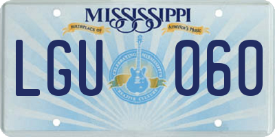 MS license plate LGU060