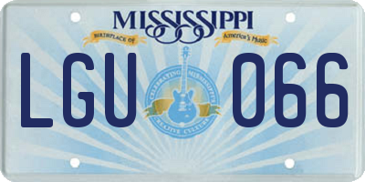 MS license plate LGU066