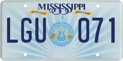 MS license plate LGU071