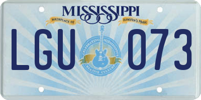 MS license plate LGU073