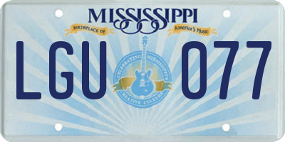 MS license plate LGU077