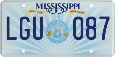 MS license plate LGU087